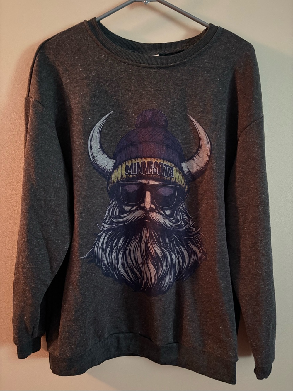 Comfort Colors Charcoal Minnesota Viking Graphic Crewneck